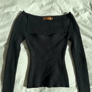 Sweetheart Long Sleeve Knit Top